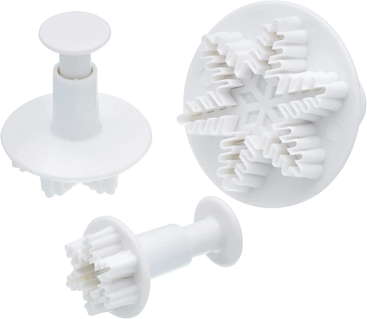 KitchenCraft Sweetly Does It Set of 3 Snowflake Fondant Plunger Cutters