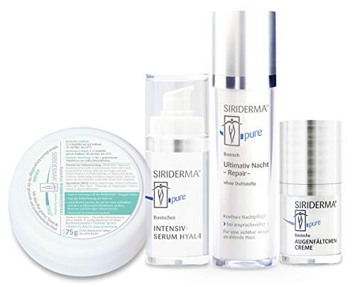 siriderma SIRIDERMA® Anti-Ageing Night Care Set with Hyaluron, Eye Wrinkle Cream, Intensive Serum, 3 Free Sample Sizes