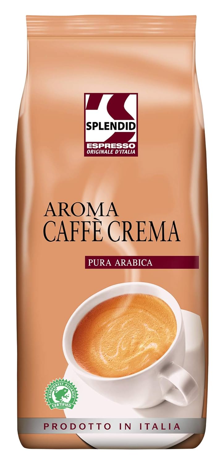 Splendid Coffee Aroma Caffé Crema Caffeine Full Bean (1 kg) you will receives 1 pack of 1 kg