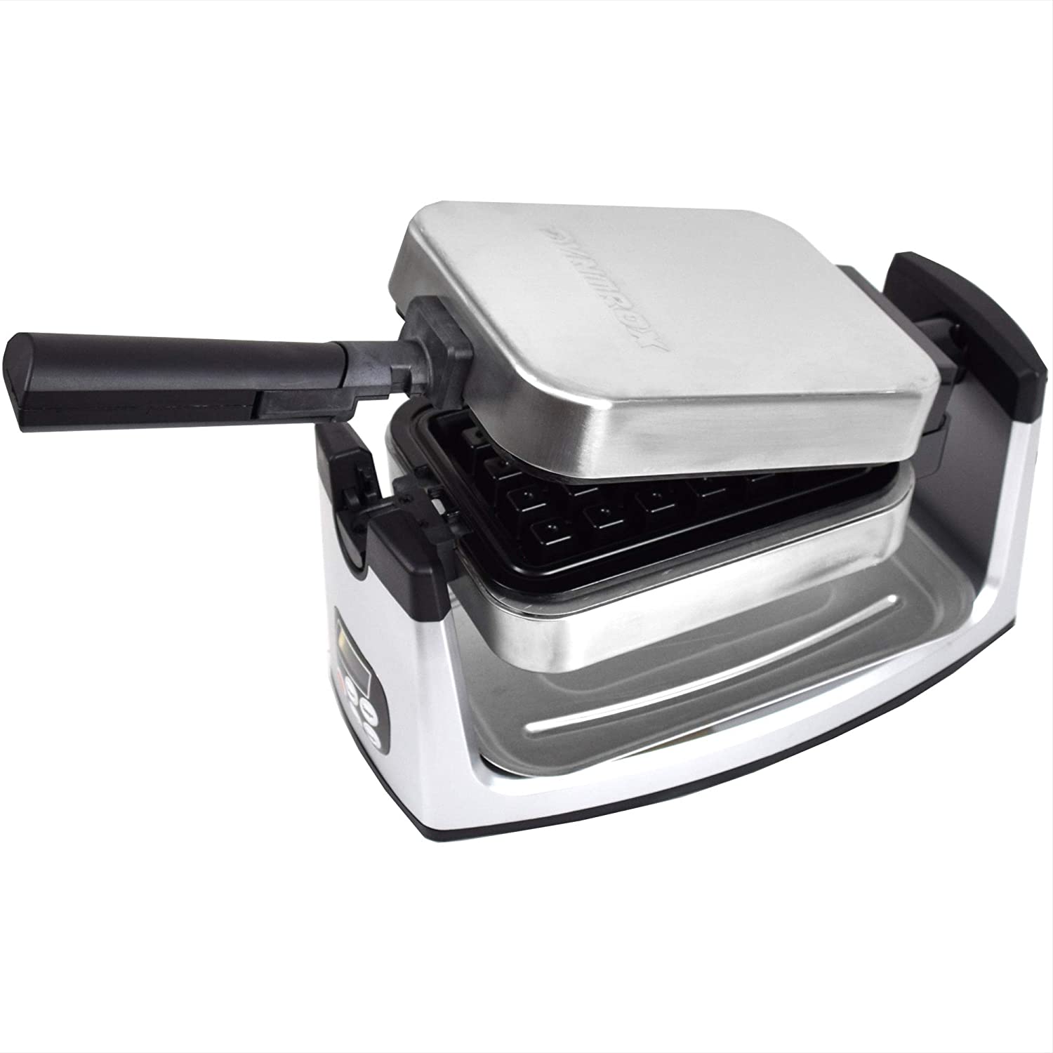 Syntrox Germany Digital Stainless Steel Rotating Waffle Iron With Removable