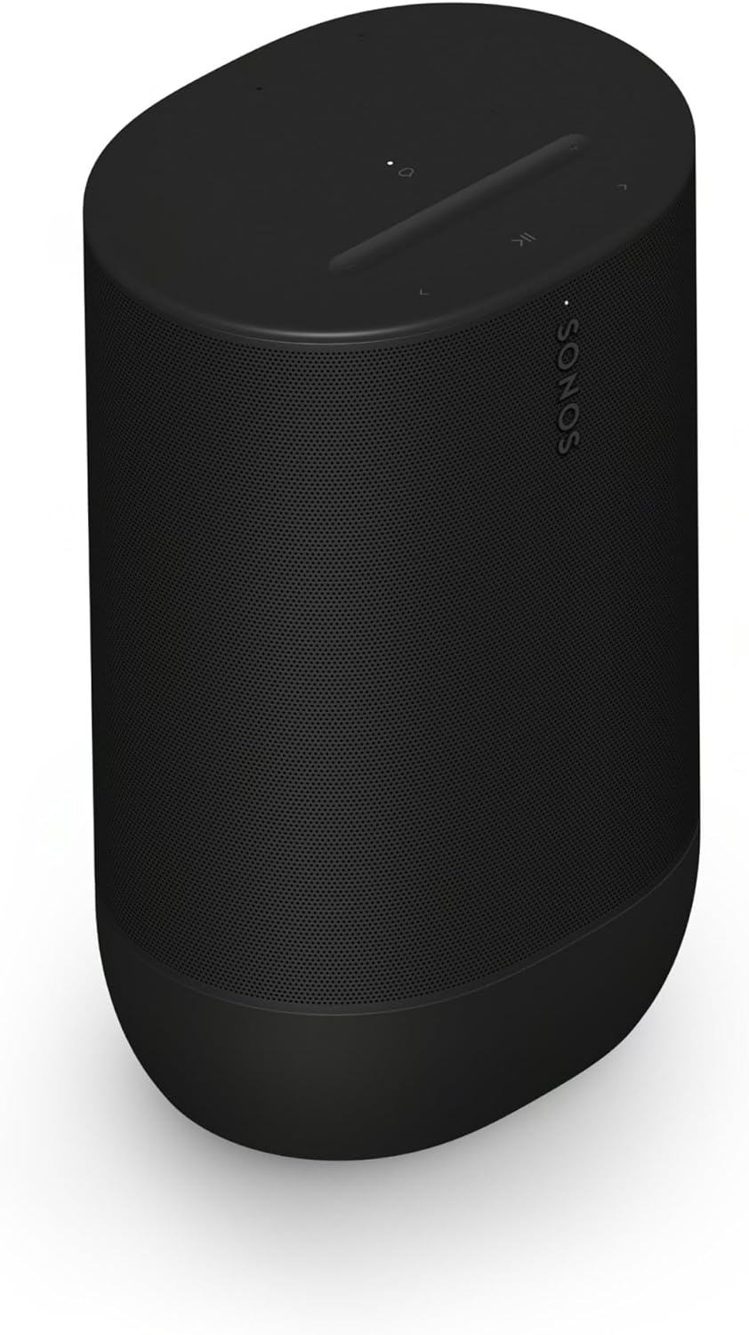 Sonos Move 2 Powerful Portable Speakers for Intense Stereo Sound Wherever You Want, Wi-Fi and Bluetooth with Amazon Alexa - Black