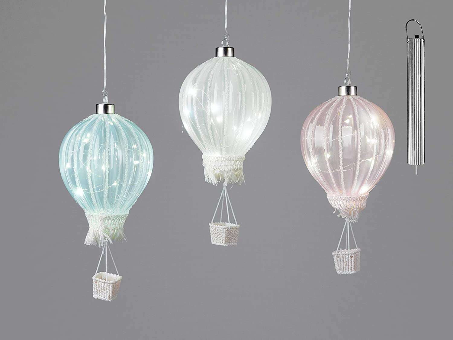 Formano F20 Led Hanging Balloons With Timer Height 23 Cm White Pink Blue Se