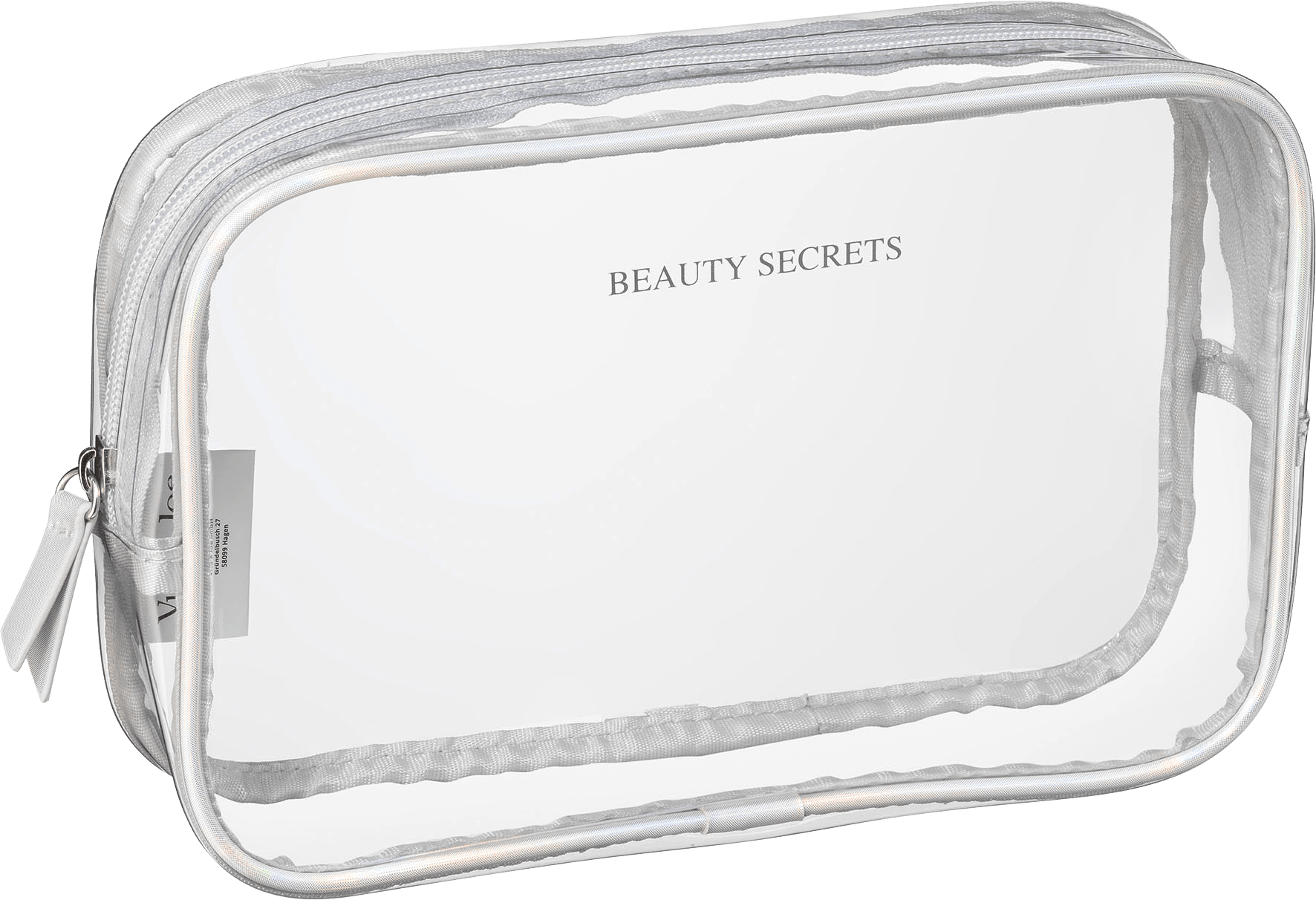 Cosmetic Bag Silver Transparent, 1 Pc