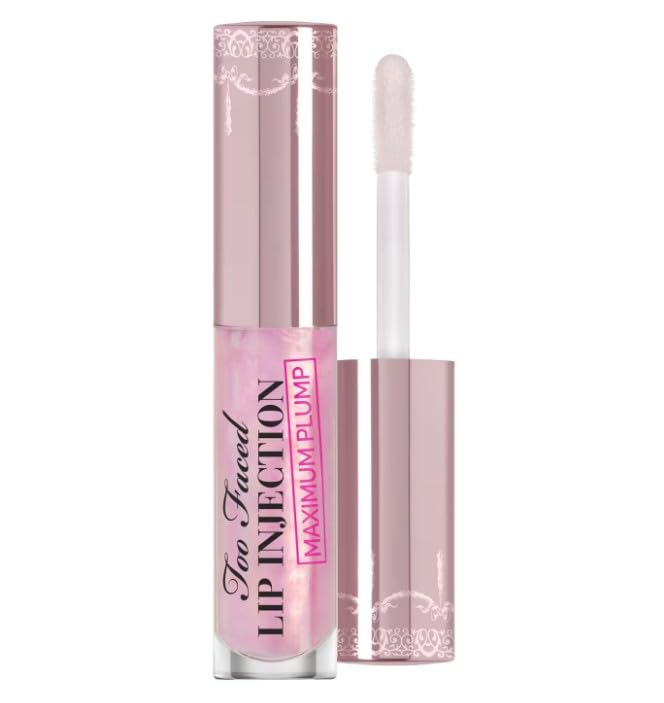 TOO FACED Cosmetics Original Lip Injection Maximum Plump, Volume Lip Gloss, Extra Strength Instant & Long Term Lip Plump, Vegano | by B (Original Mini (Travel Size), 2.8 g (Pack of 1)