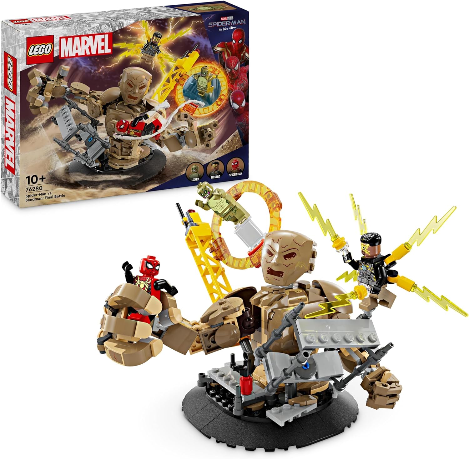 LEGO Marvel Spider-Man vs. Sandman: Showdown, Superhero Fighting Toy with Figures Including Lizard and Electro, Building Toy for Role Play, Gift for Action Enthusiast Boys and Girls 76280