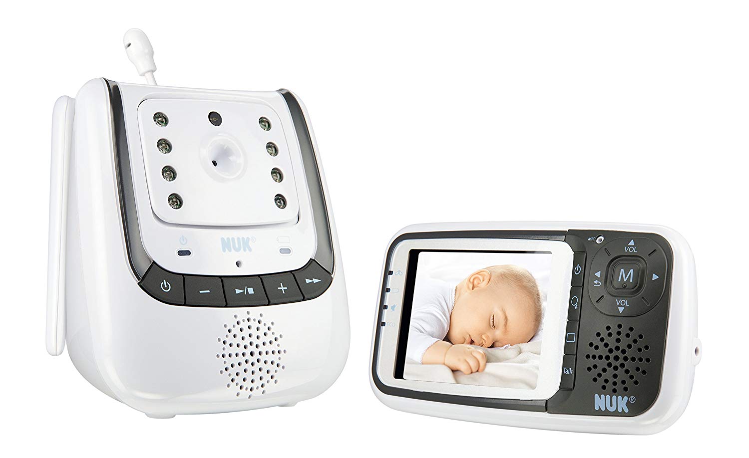 NUK baby monitor with camera Eco Control + video, with intercom function & temperature sensor, free of high-frequency radiation in Eco mode