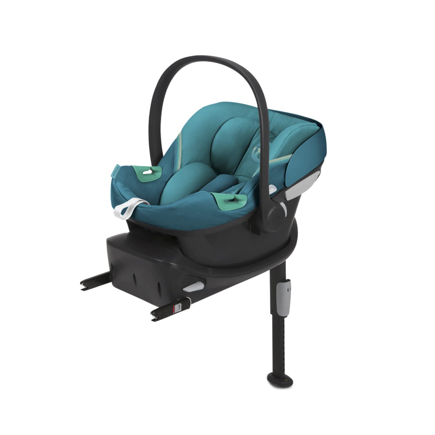 CYBEX Gold Aton S2 i-Size Car Seat with Newborn Insert, SensorSafe Compatible, From Birth to Approx. 24 Months, Max. 13 kg, Urban Collection, River Blue