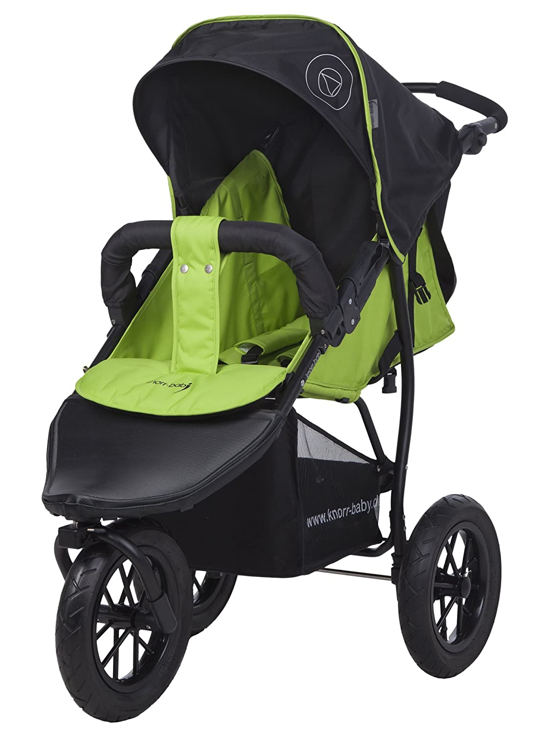 Knorr-baby Tricycle Jogging Pushchair S “Happy Colour” with Slumber Top Joggy S Green