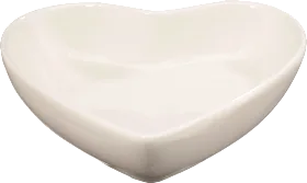 Ceramic bowl, heart shape, white, 1 pc