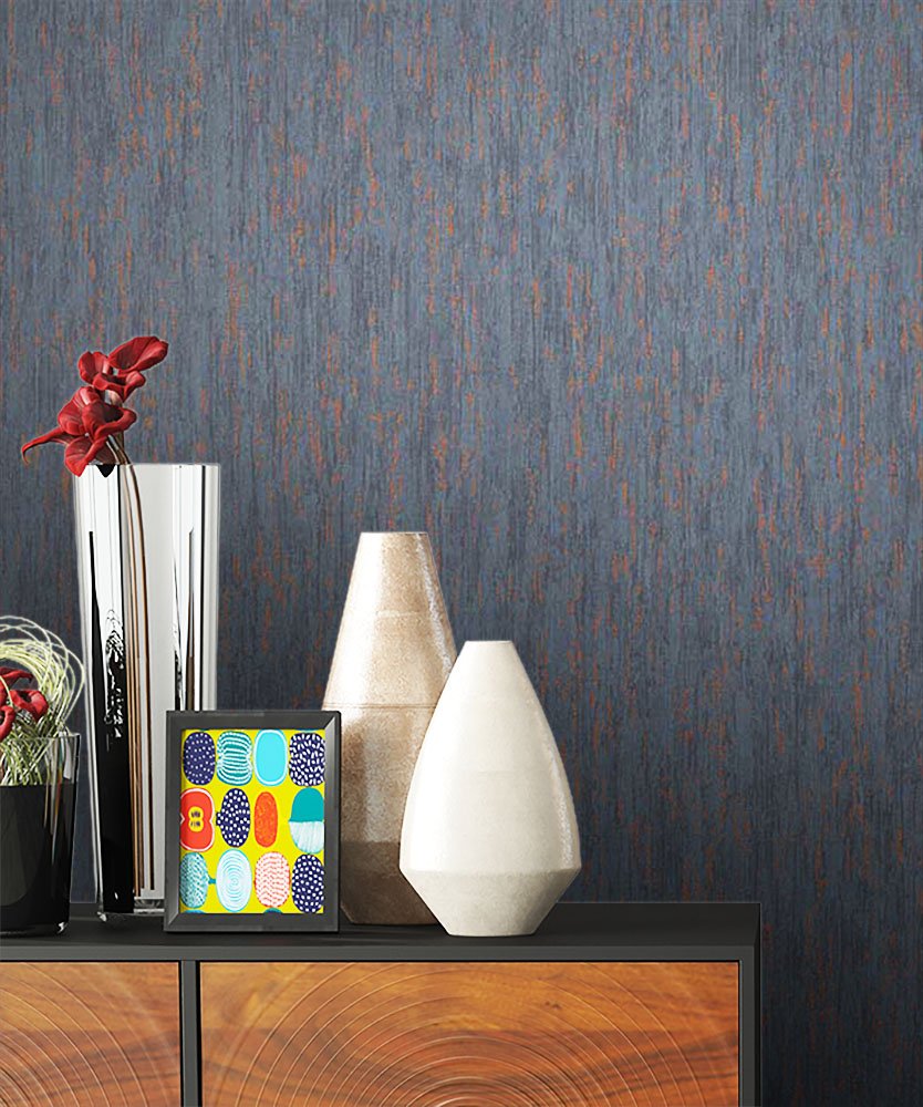 Newroom Design Newroom Non-Woven Wallpaper Plain Blue Plain Beautiful Modern And Elegant D