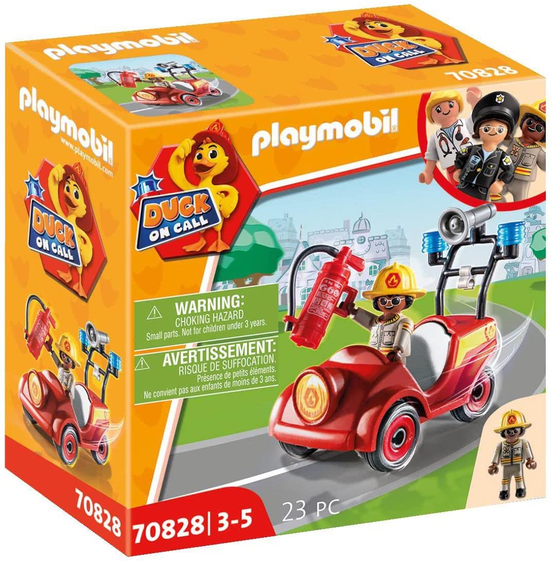 PLAYMOBIL Duck On Call 70828 Mini Car Fire Brigade Toy for Children from 3 Years