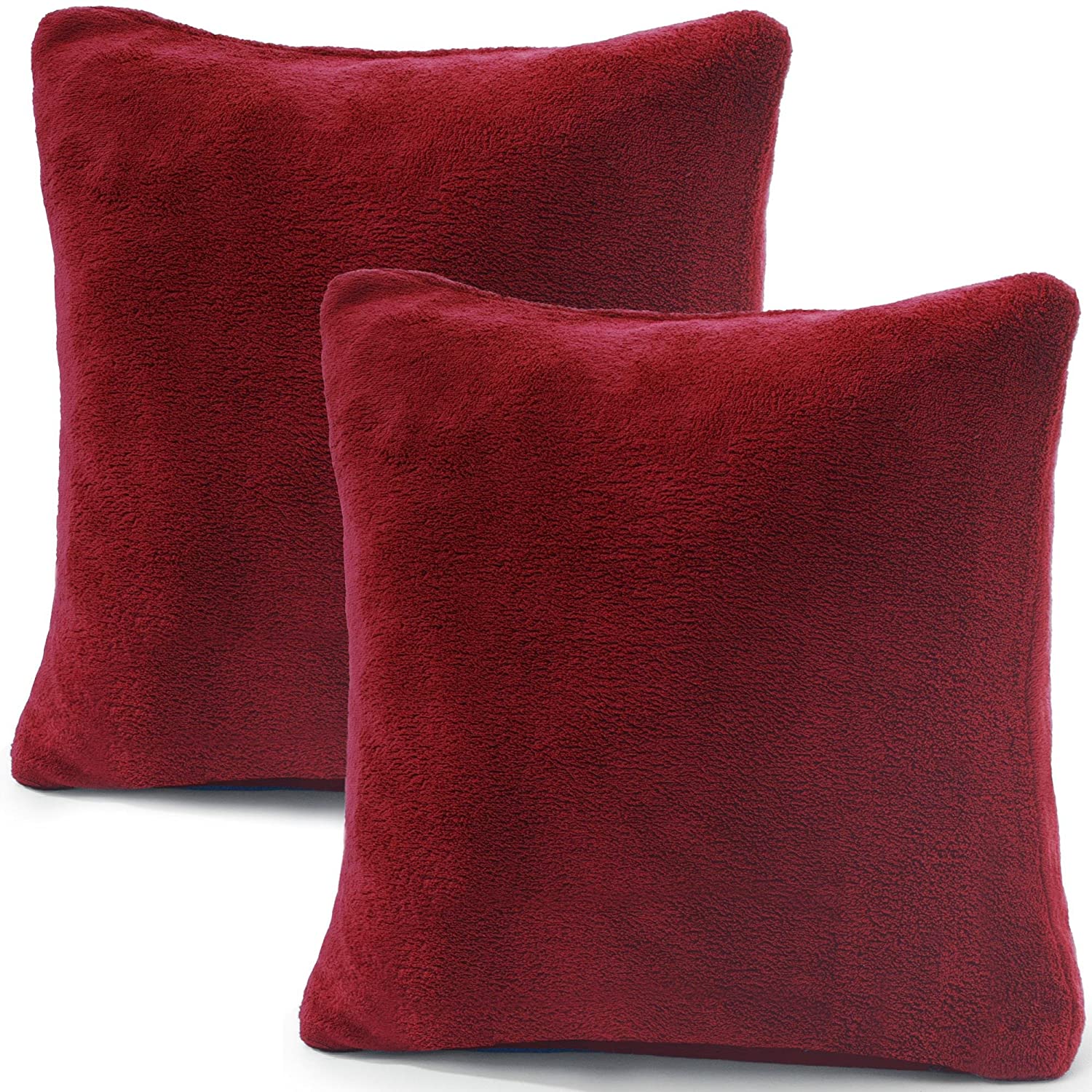 Celinatex Set Of 2 Cushion Covers 40 X 40 Cm Double Pack Coral Fleece Cushi