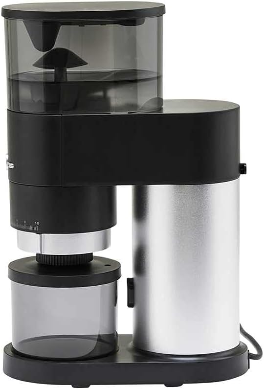 KHG Coffee Grinder in Black Made of Lacquered Metal/Plastic, Adjustable Grinding Degree and Duration, Powder Container (130 g), Bean Container (240 g), Optionally Direct Grinding in Filter Holder