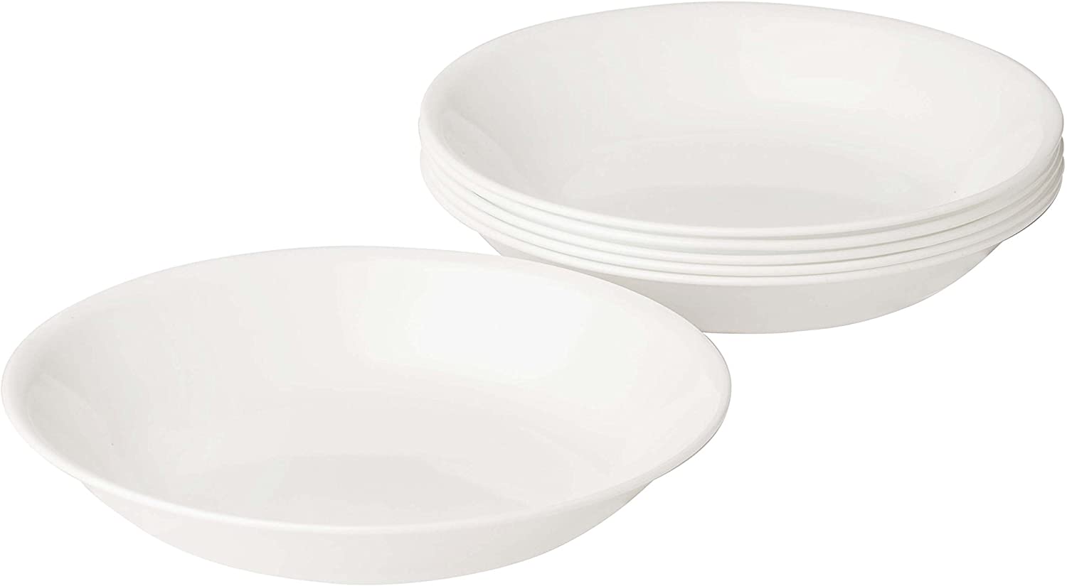 Corelle 10 oz Vitrelle Glass Winter Frost White Dessert Bowl, Pack of 6