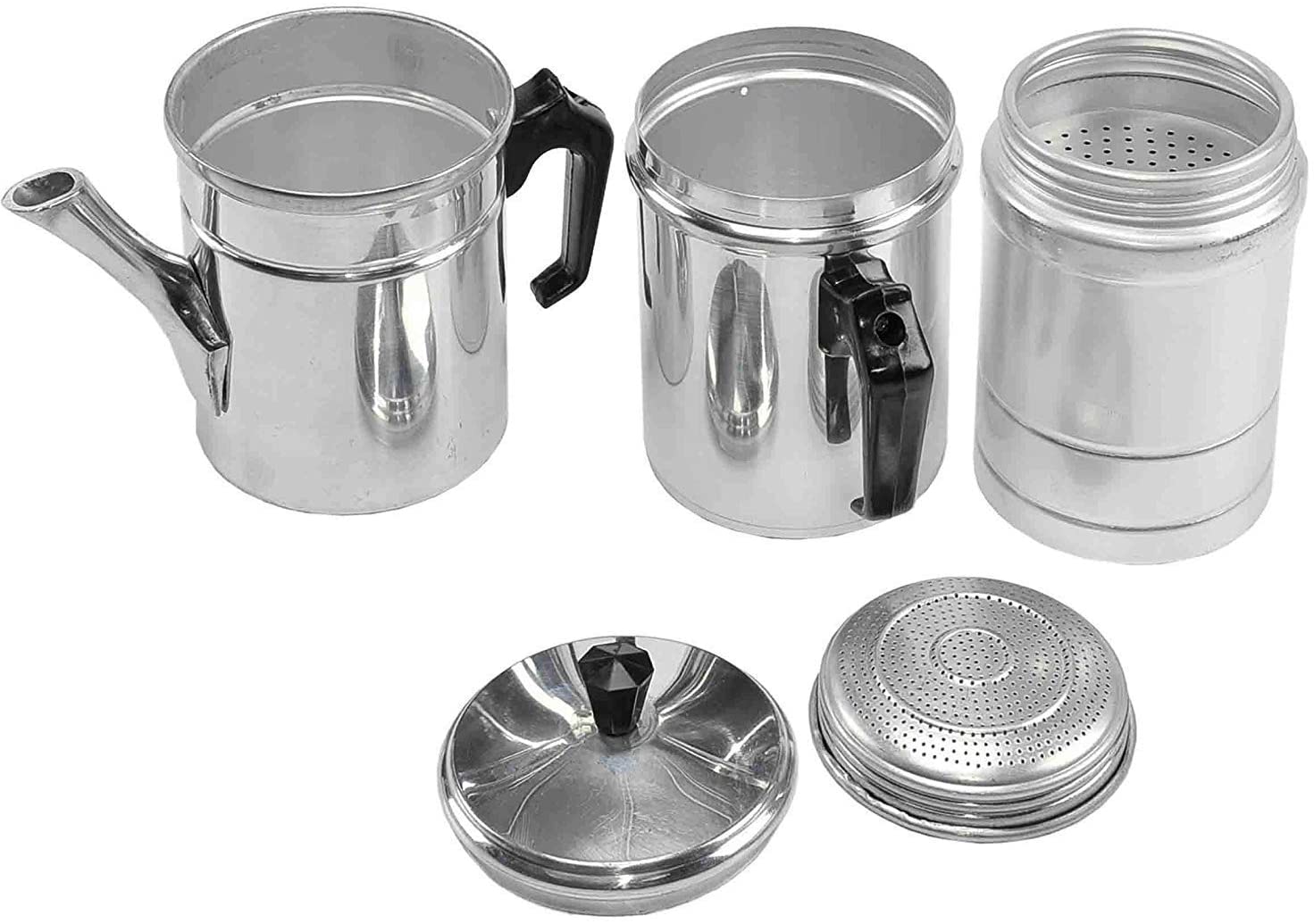 Ilsa Napole Tana 6 Cup Coffee Maker, Aluminum, Silver