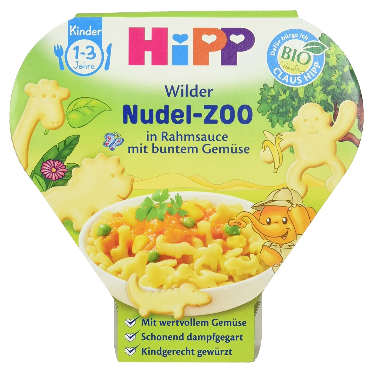 Hipp Wilder Nudel-Zoo in Rahmsauce mit Buntem Gemüse, 250 g
