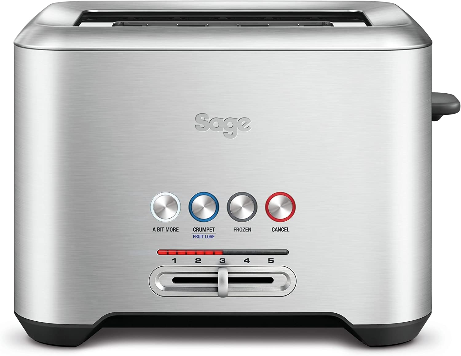 Sage Appliances Bit More 2-Slice Toaster, Brushed Stainless Steel, STA720