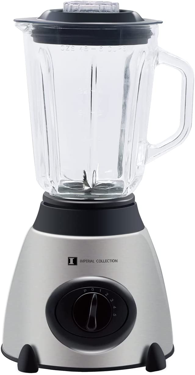 Smoothie Maker, 2-in-1 Blender with 1.5 L Glass Mixing Container, 800 W Blender, Electric 6 Blades, Stainless Steel Knife Mixer with 2 Levels and Pulse Function, Ideal for Puree, Shakes and Smoothies