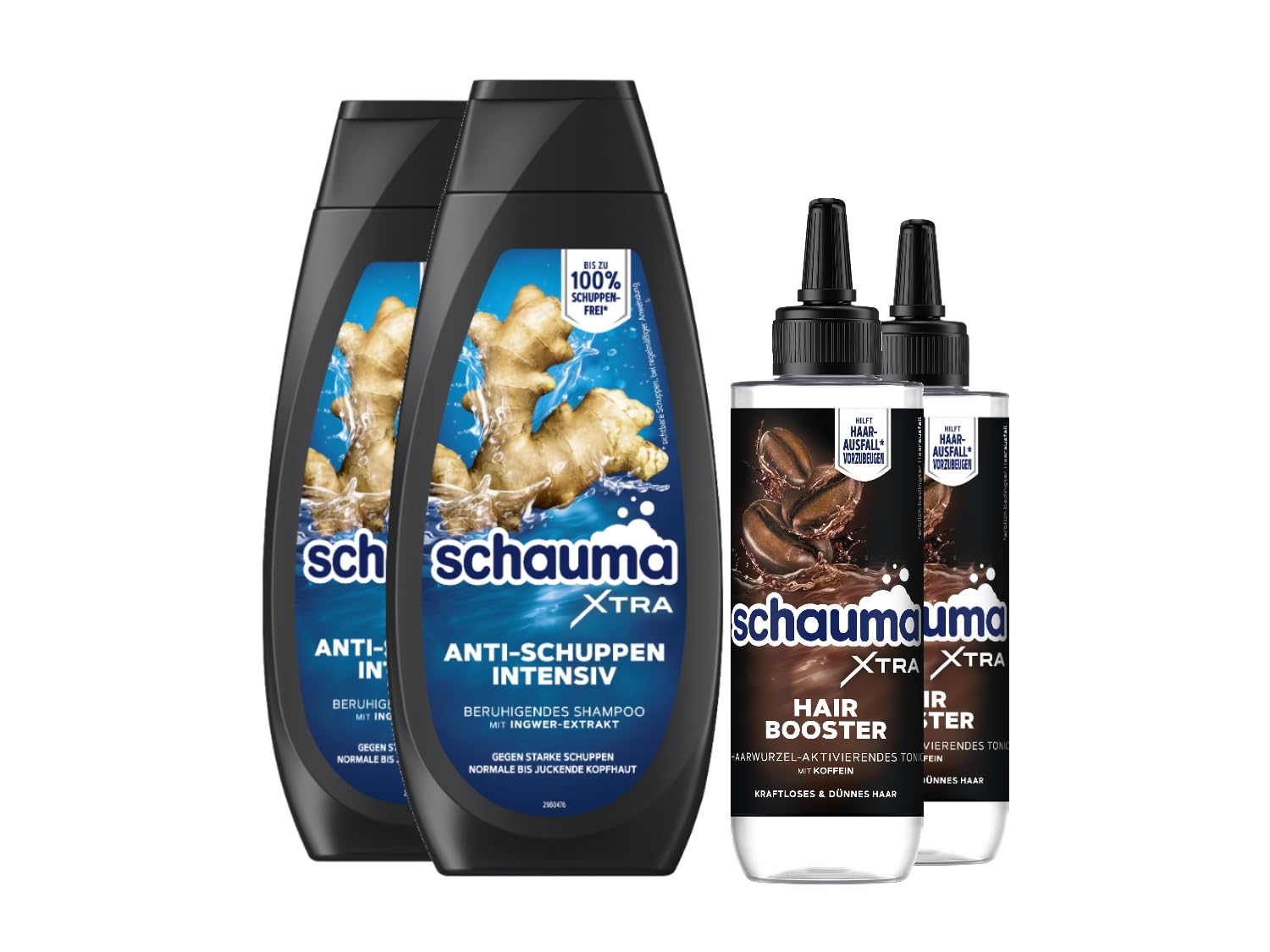 Schauma Xtra Anti-Dandruff Shampoo Intensive (2 x 400 ml) Fights Strong Dandruff, Helps with Itchy Scalp &