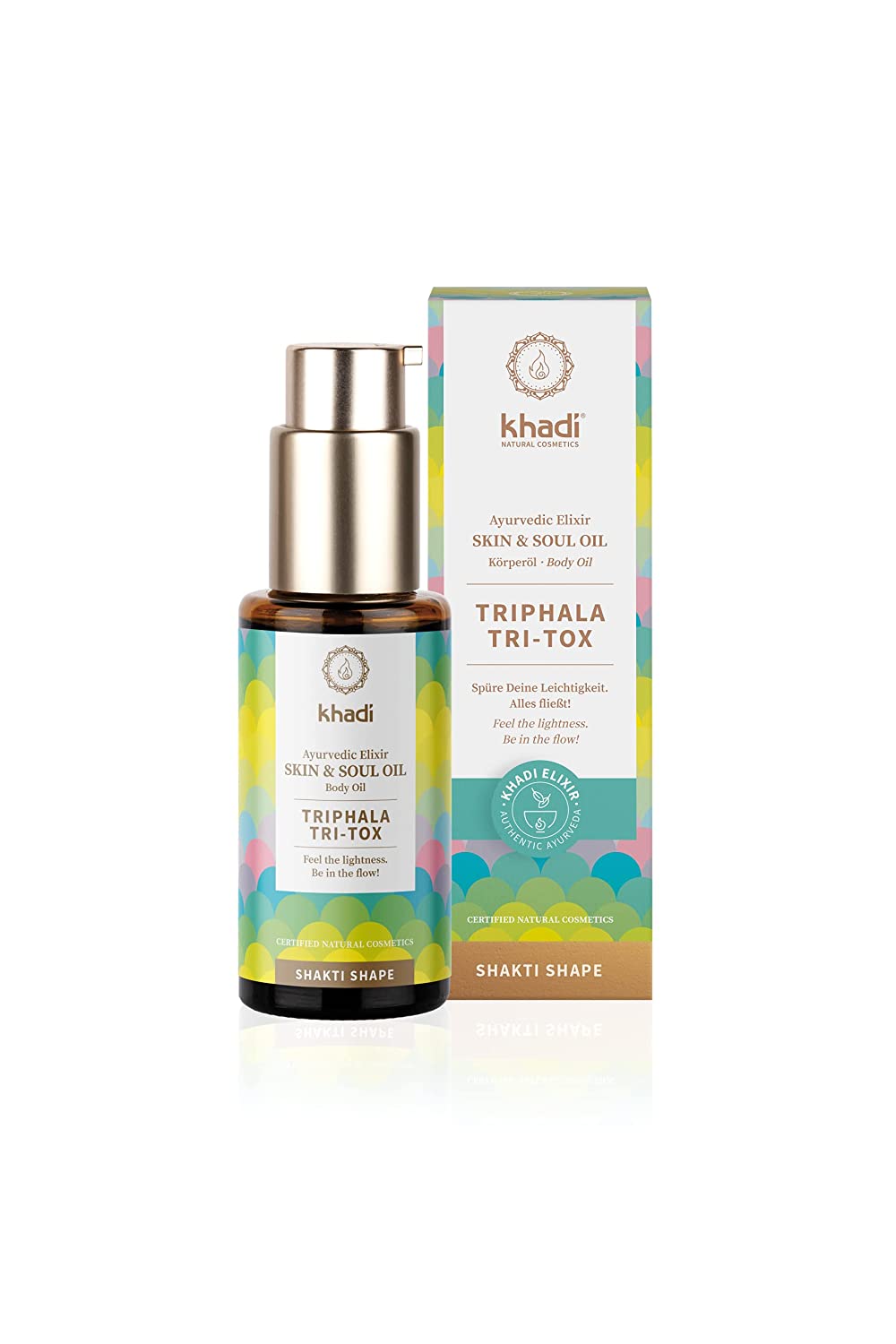 khadi Ayurvedic Elixir Skin & Soul Oil I Skin & Body Oil I Triphala Tri-Tox I Feel Your Lightness Everything Flows I 100% Natural & Vegan I Certified Natural Cosmetics I 50 ml