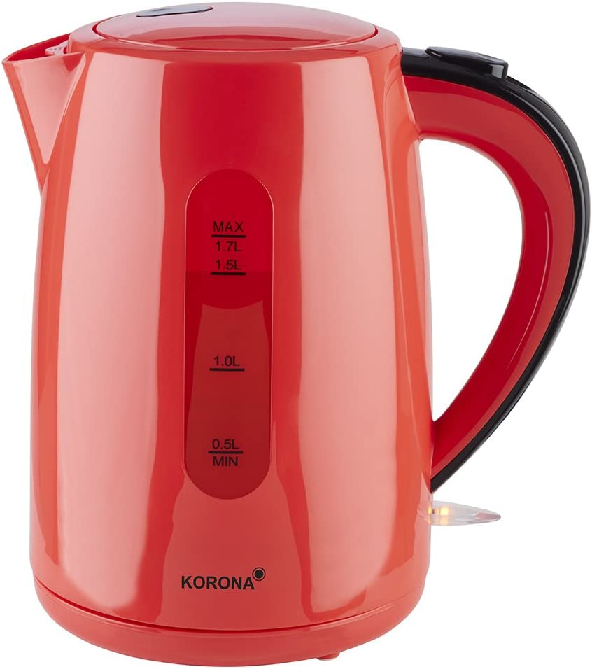 Korona 20132 Kettle | 1.7 Litre Capacity | Red | Powerful Cooker | with 360° Base Station