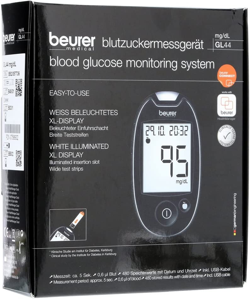 Beurer GL 44mg/dl Blood Glucose Monitor Black