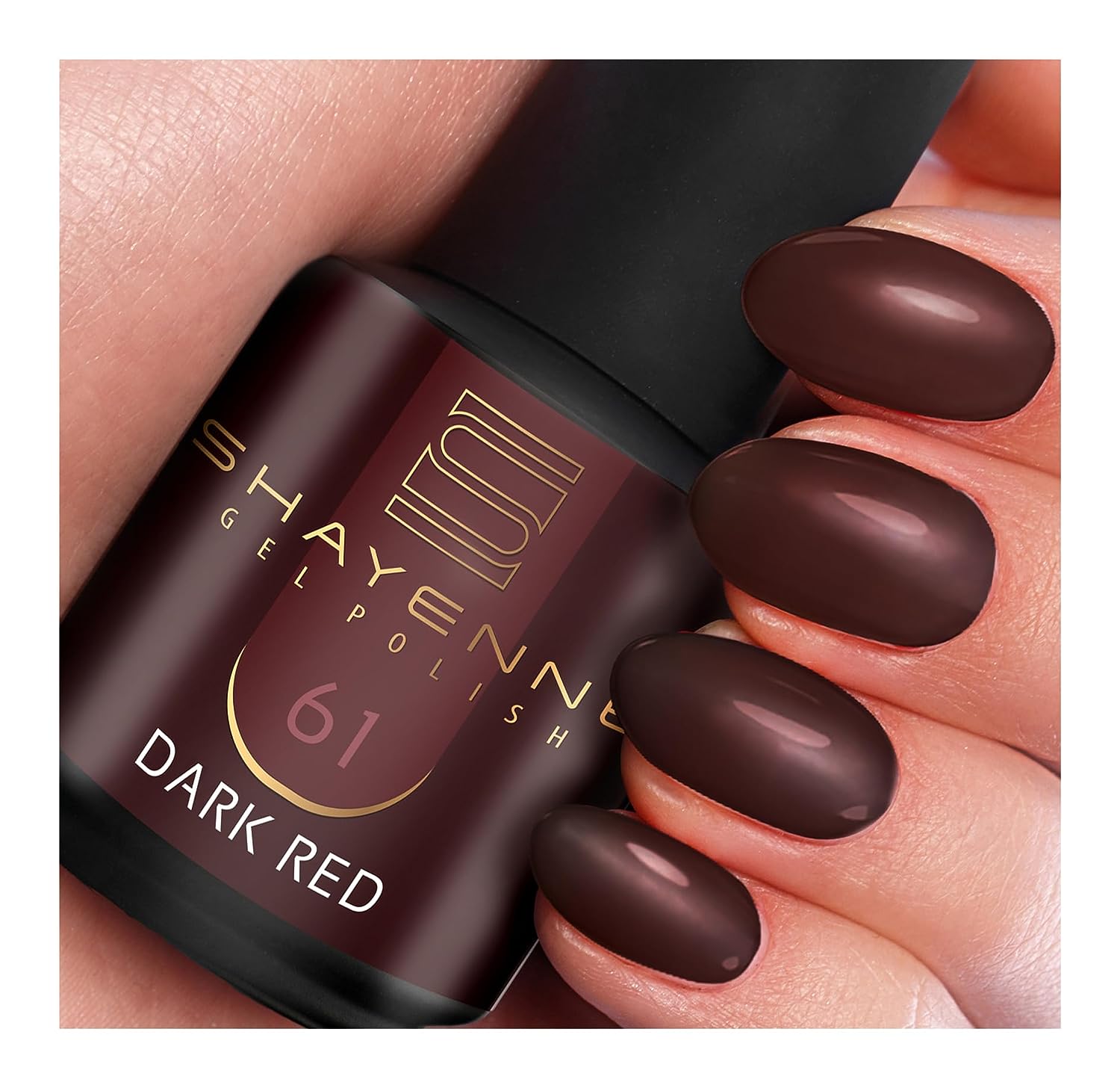 SHAYENNE 61 Dark Red UV Gel Nail Polish 15 ml - Made in Germany
