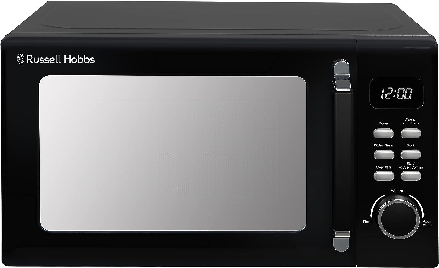 Russell Hobbs RHM2026B STYLEVIA 20 Litre 800 W Black Digital Microwave, 5 Power Levels, High Gloss Finish, 8 Automatic Cooking Settings