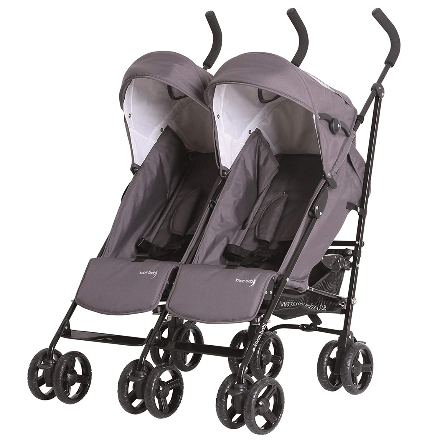 Knorr-Baby Side by Side Twin Buggy Grey