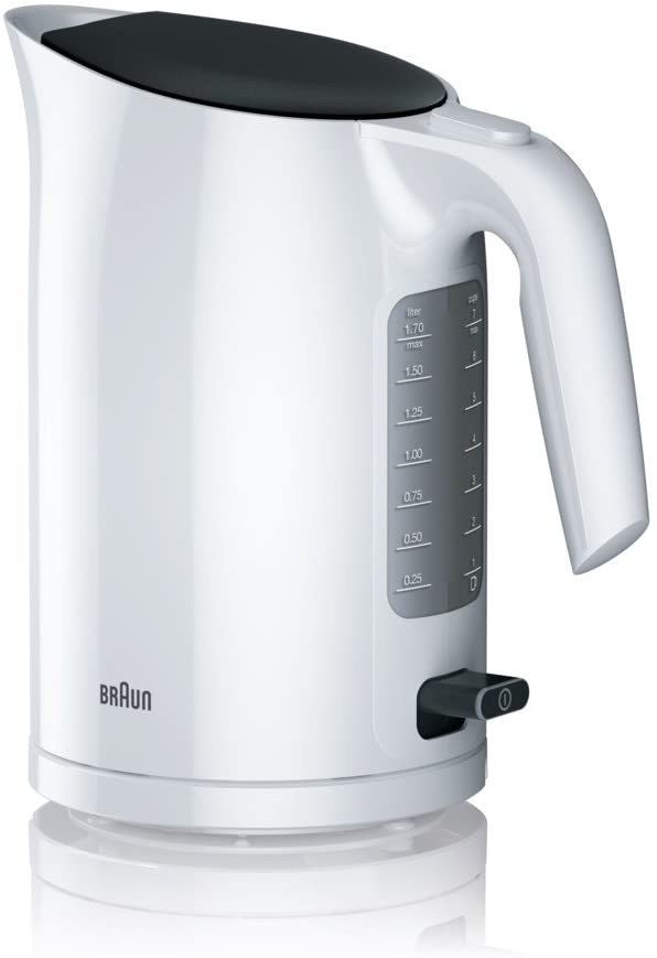 Braun WK 3000 BK Kettle | Capacity 1.0 l | 2,200 W | Quick Boiling System | Removable Anti-Limescale Filter | Large Water Level | BPA Free | Black