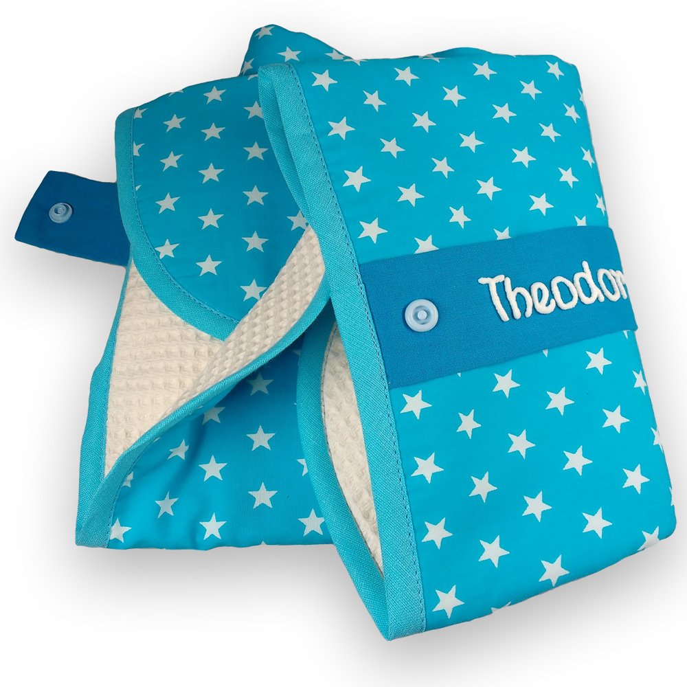 Star Changing Bag with Mat, Personalised Changing Bag, Baby Changing Mat, Toiletry Bag with Name, Travel Changing Kit