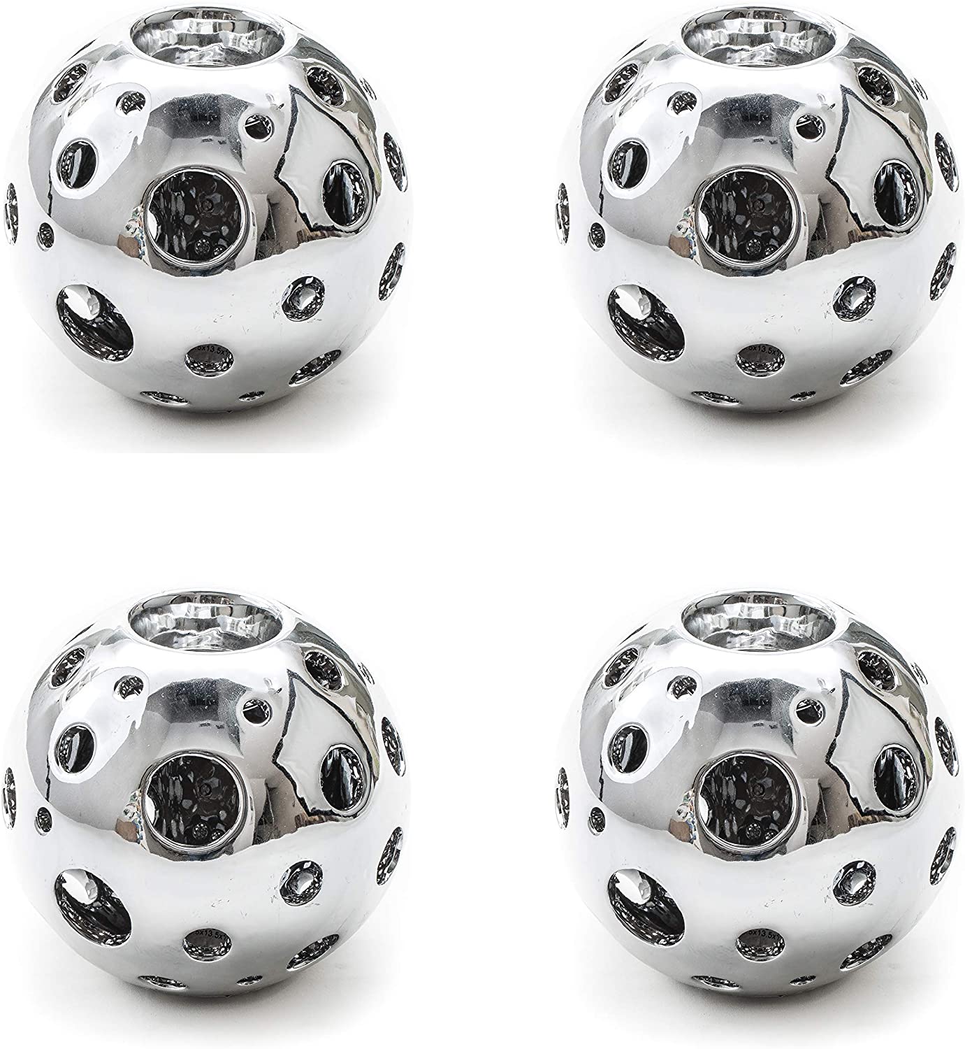 DARO DEKO Daro Decorative Ceramic Ball Tealight Silver Diameter 13.5 cm Single or Set