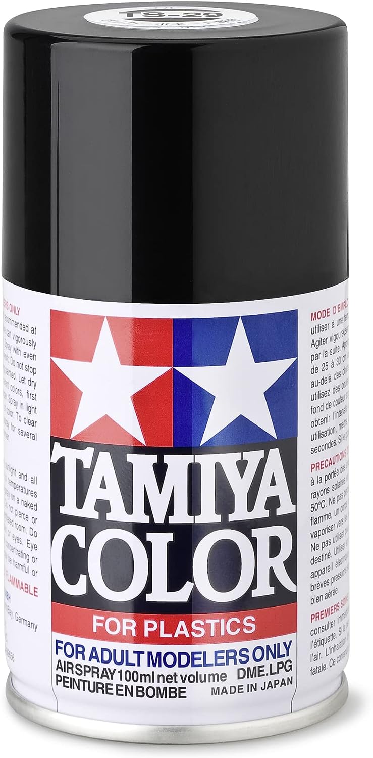 TAMIYA 85029 TS-29 Black Semi-Matt 100 ml Spray Paint for Plastic Model Making, Model Making and Craft Accessories, Spray Paint for Model Making