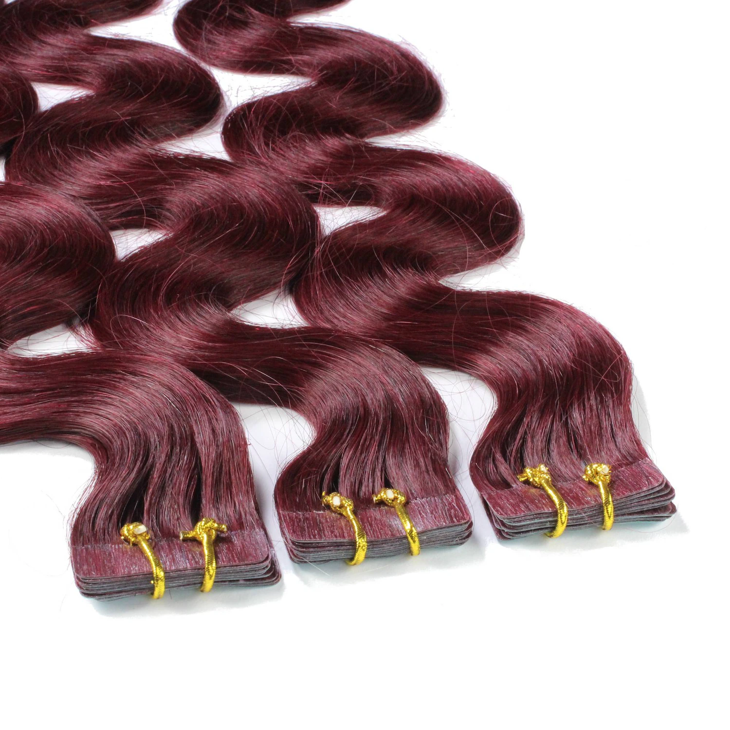 Tape Extensions Real Hair #55/66 Light Brown Intensive Violet-Intense