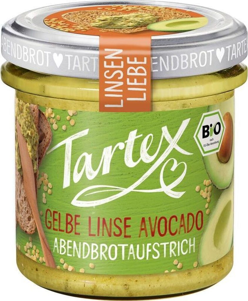 Tartex Linsen Liebe Gelbe Linse Avocado -- 140g x 6  - 6er Pack VPE