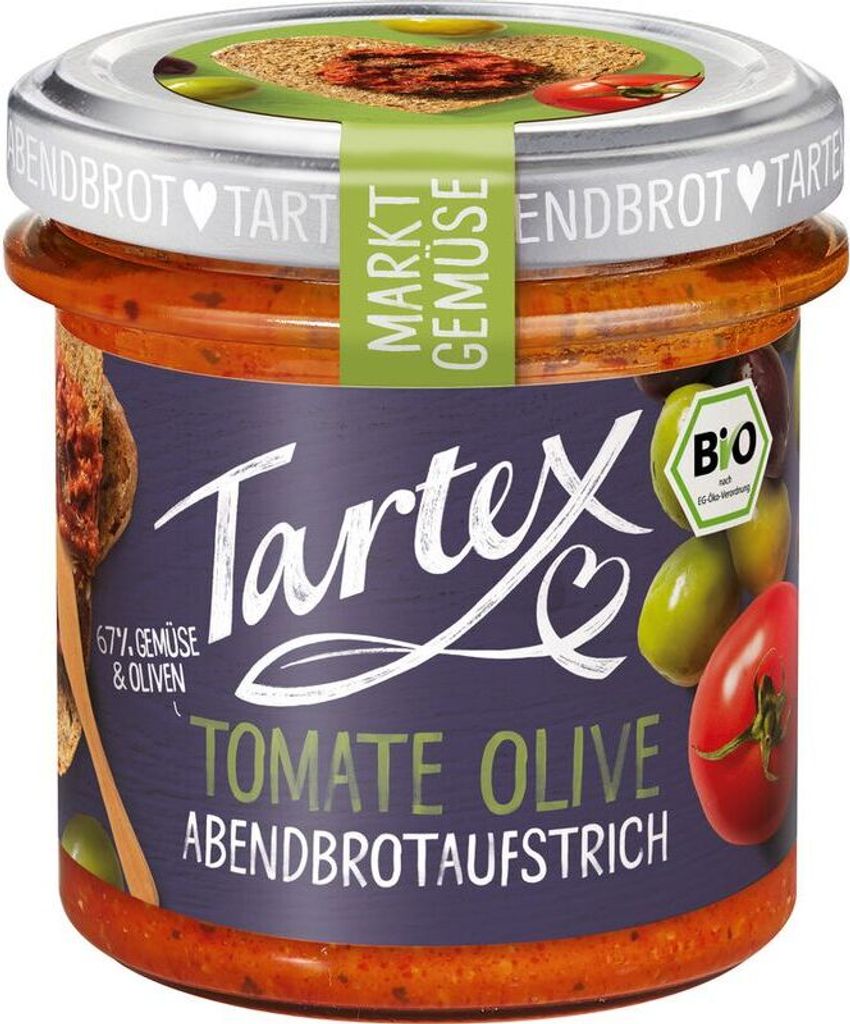Tartex Markt-Gemüse Tomate Olive -- 135g x 6  - 6er Pack VPE