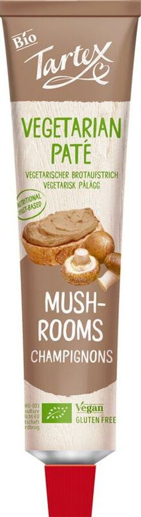 Tartex Tube Pastete Champignon -- 200g x 12  - 12er Pack VPE