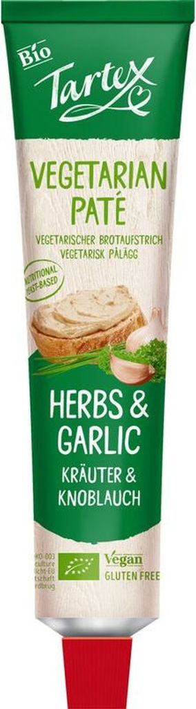 Tartex Tube Pastete Kräuter-Knoblauch -- 200g x 12  - 12er Pack VPE