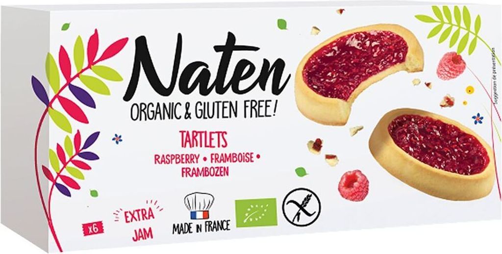 TARTLES MIT HIMBEERMARMELADE, GLUTENFREI, 130 g - NATEN