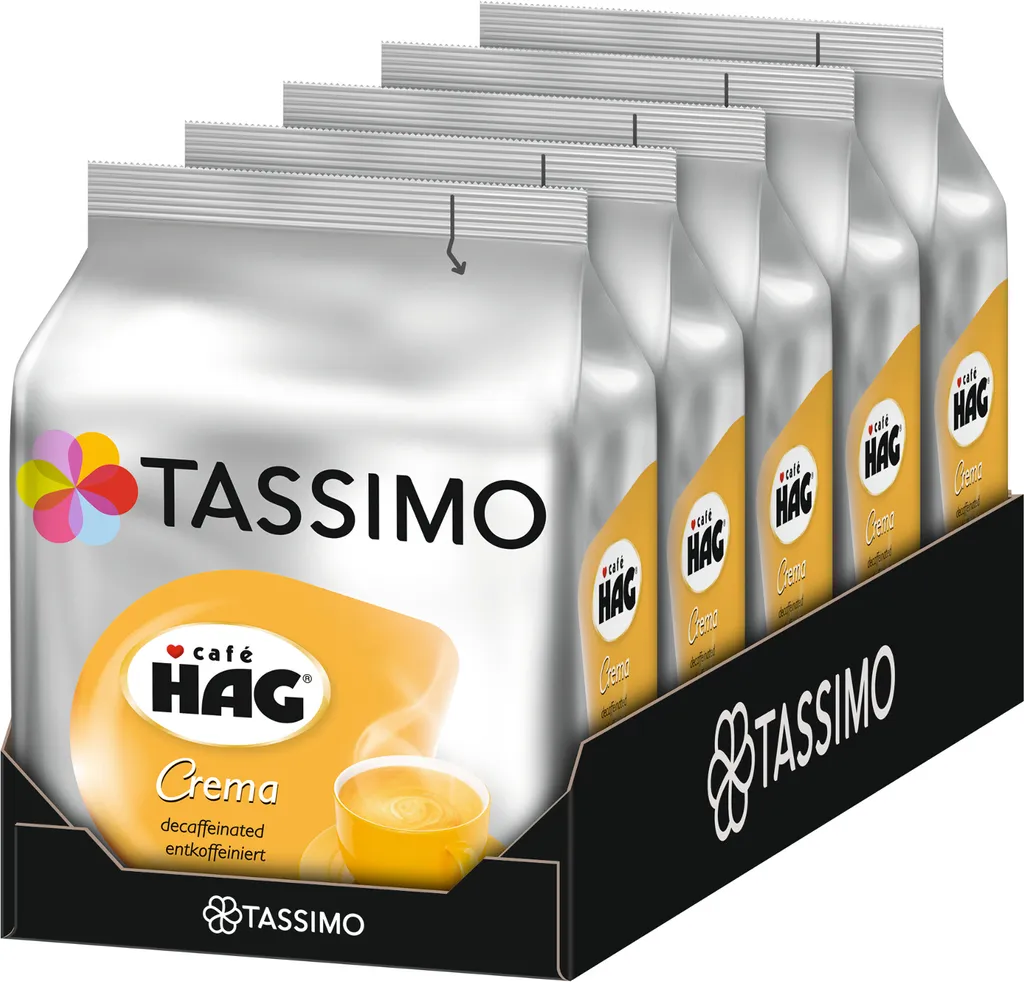 TASSIMO Café HAG Decaffeinated 5-pack T-Discs Coffee Capsules 5 x 16 Drinks