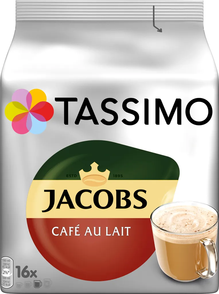 Tassimo Jacobs Café Au Lait | 16 T discs, coffee capsules