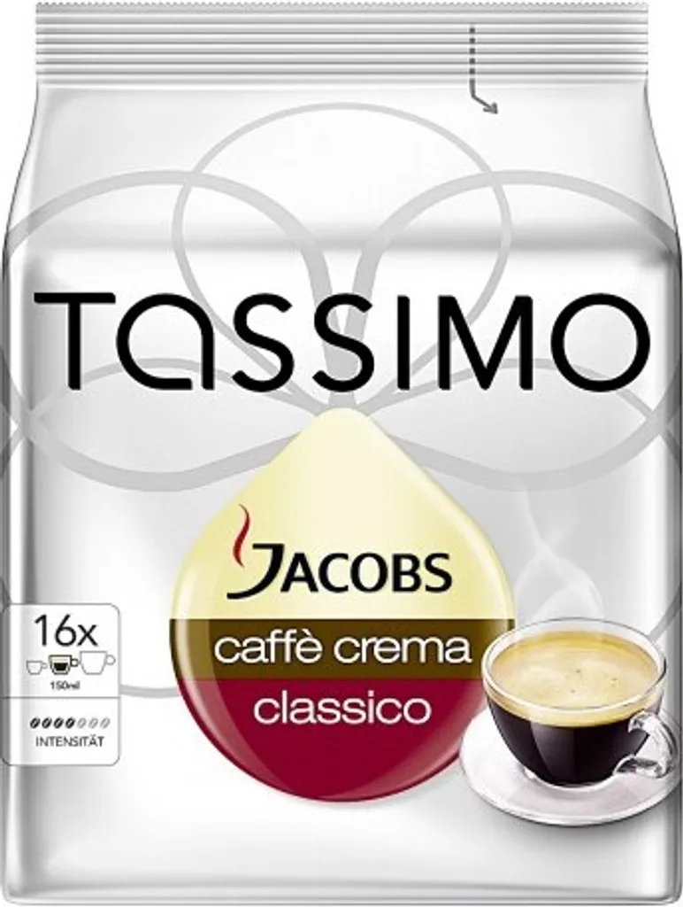 Tassimo Jacobs Caffè Crema Classico | 16 T discs, coffee capsules
