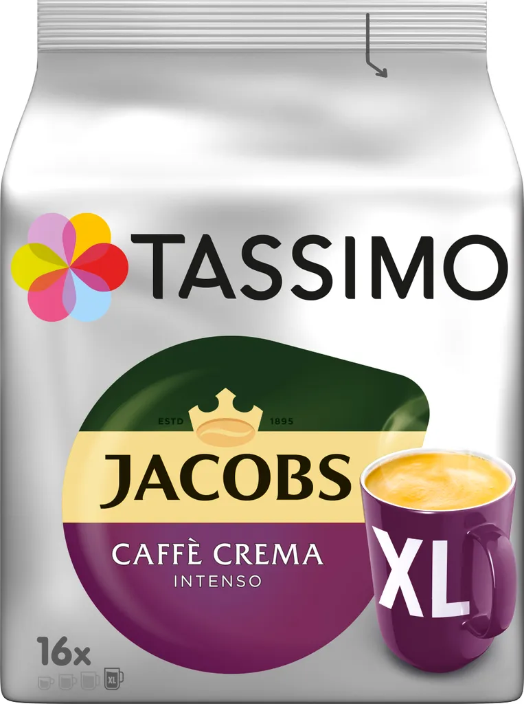 Tassimo Jacobs Caffè Crema Intenso XL | 16 T discs, coffee capsules