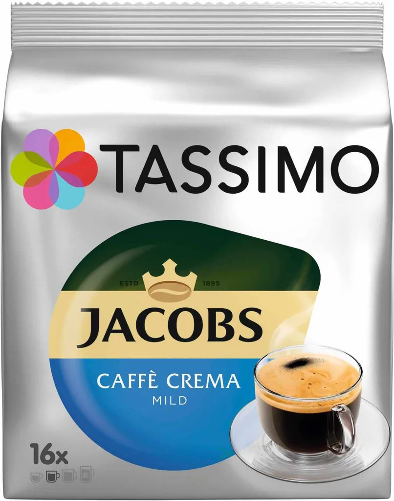 Tassimo Jacobs Caffè Crema mild | 16 T-Discs, coffee capsules