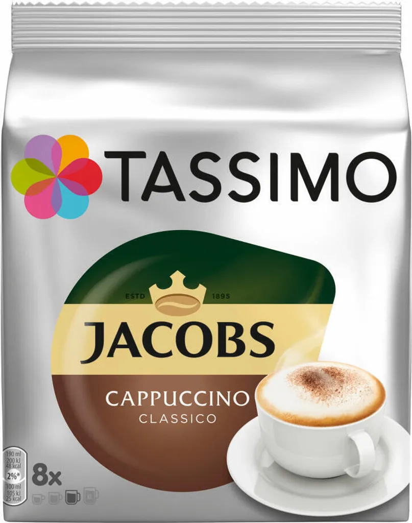 TASSIMO JACOBS CAPPUCCINO CLASSICO Coffee Discs Arabica and Robusta Beans 8 Servings