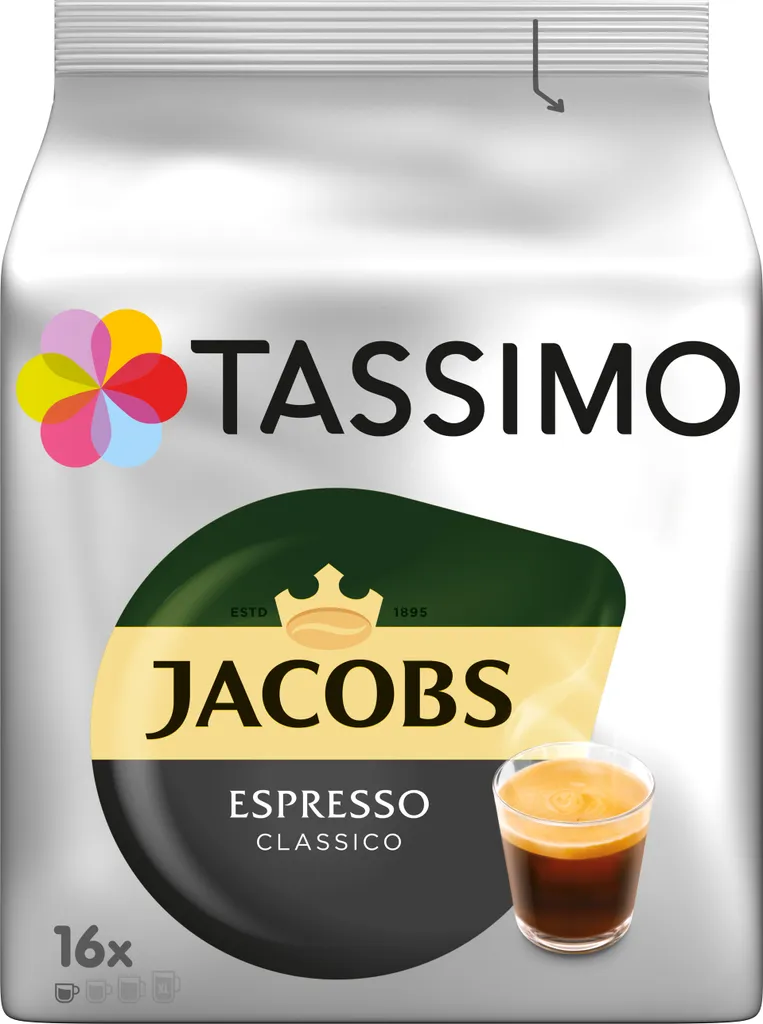 Tassimo Jacobs Espresso Classico | 16 T-Discs, Coffee Capsules