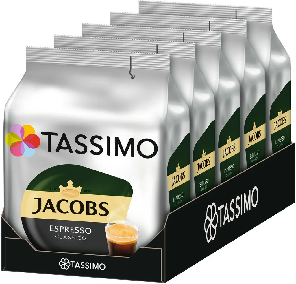 TASSIMO Jacobs Espresso Classico 5-pack T-Discs Coffee Capsules 5 x 16 Drinks
