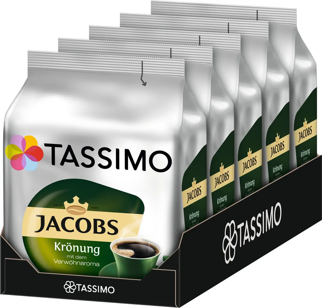 Tassimo Jacobs Krönung, 5-pack coffee T-Disks (5 x 16 drinks)