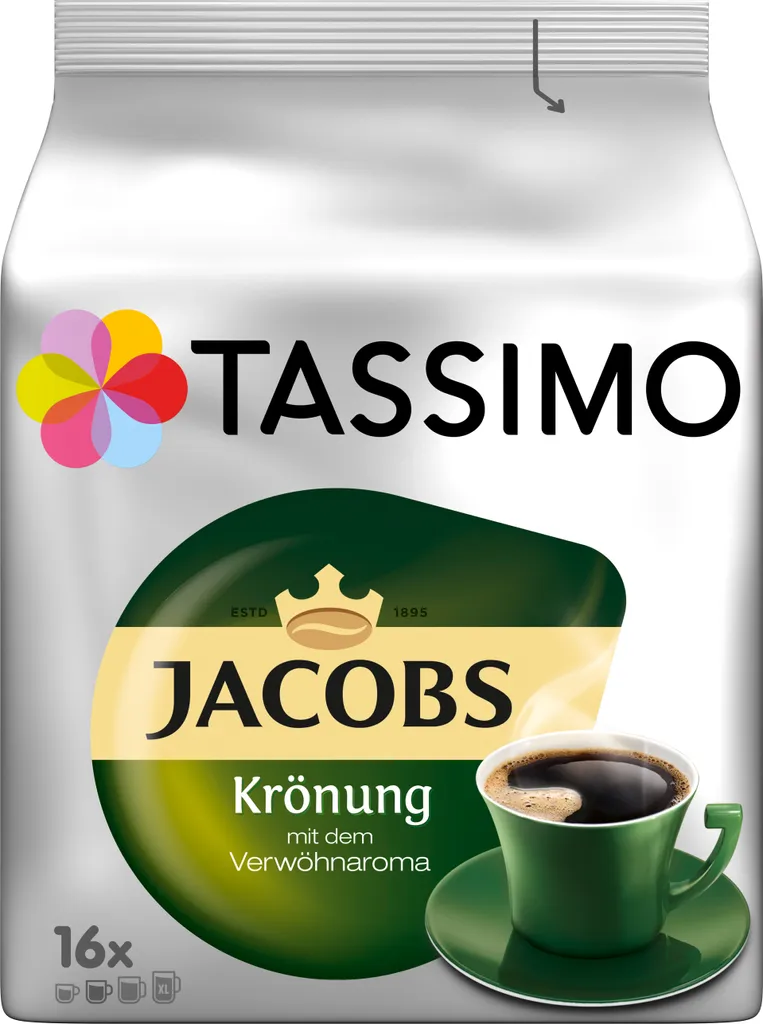 Tassimo Jacobs Coronation with the indulgent aroma | 16 T Discs, coffee capsules