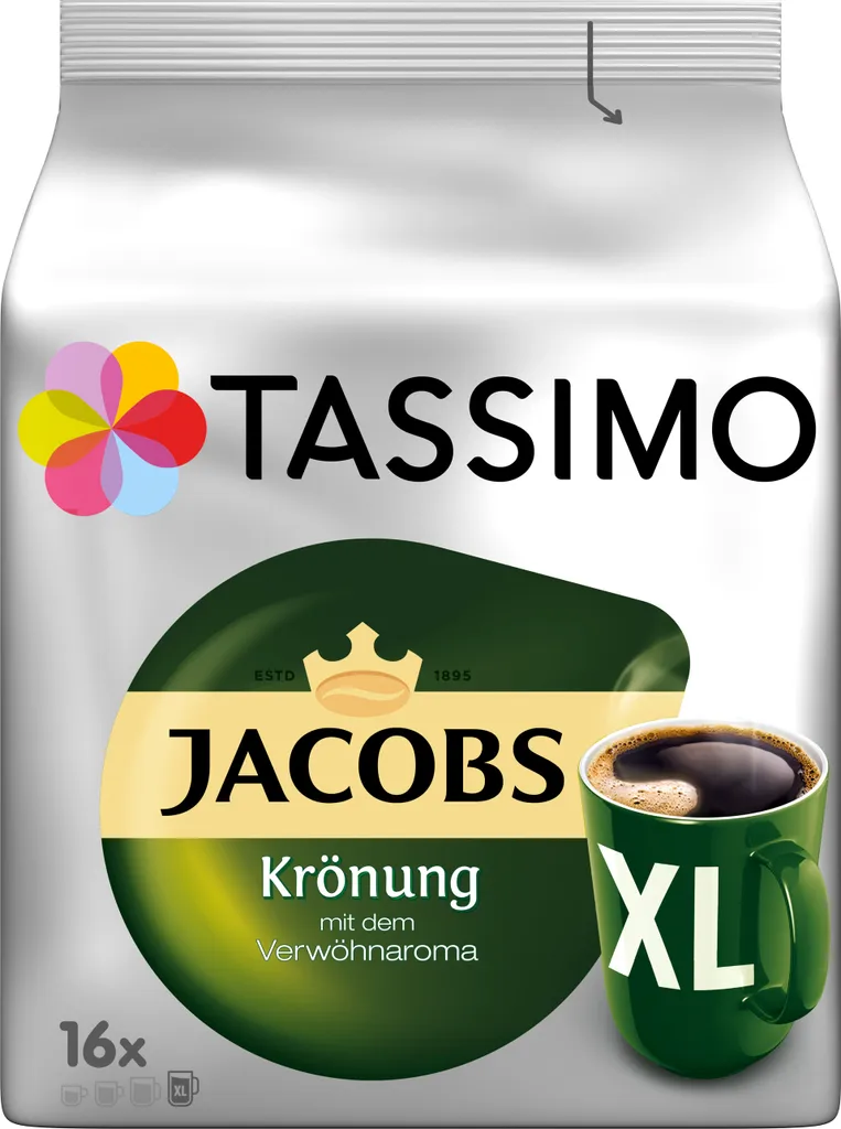 Tassimo Jacobs Krönung XL | 16 T-Discs, Coffee Capsules